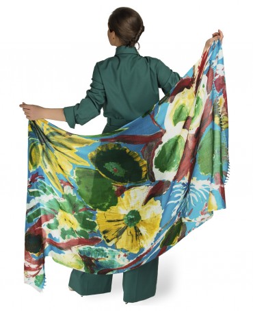 Палантин Женский W40-LA.PEINTURE/TURQU